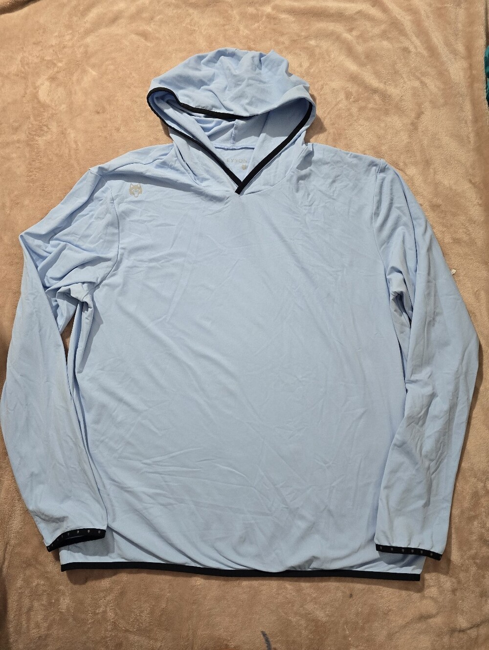 Greyson Golf Colorado Lightweight  Hoodie Wolf  Pull over Wolf Blue Size XXL